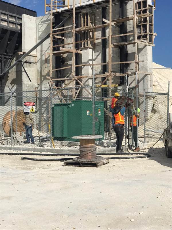 Site wiring work at Hodges Aggregate Crusher Plant