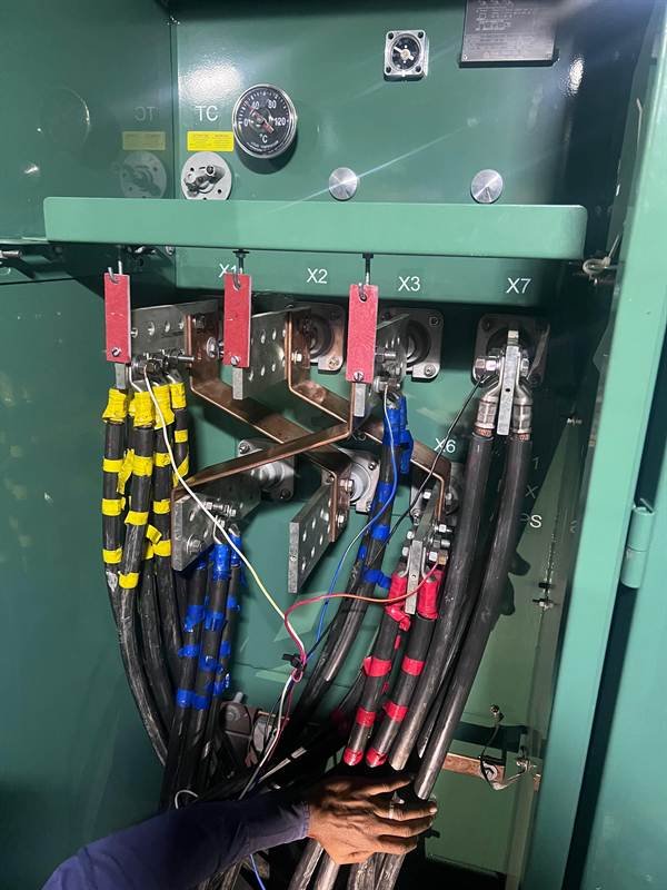 Transformer cabinet cable termination detail at Sovereign Centre
